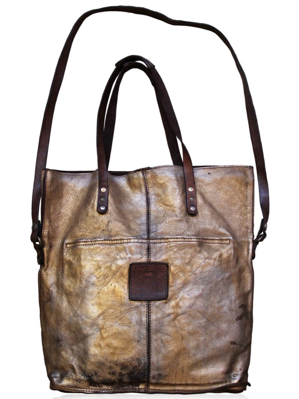 Campomaggi Metallic Gold Leather Tote, Handcrafted in Italy - Picture 13 of 15